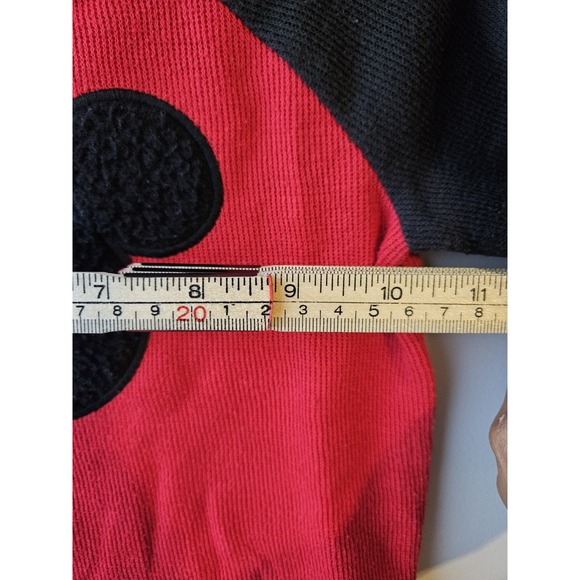 Disney Jumping Beans Mickey Mouse Waffle Knit Sweater 12M Red Black Raglan Baby - Picture 5 of 6